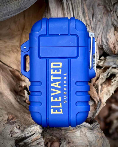 Blue Electric Rechargeable Arc Lighter - Elevated Survival fire starter for camping, hiking, backpacking, and survival.