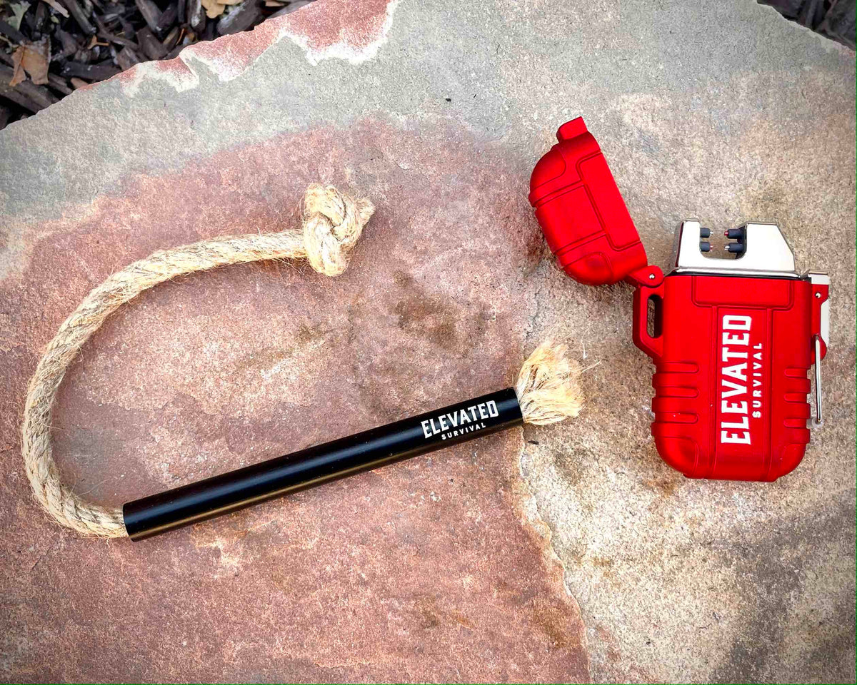 2-Product Bundle: Arc Lighter and Rope Wick Tinder – Elevated Survival