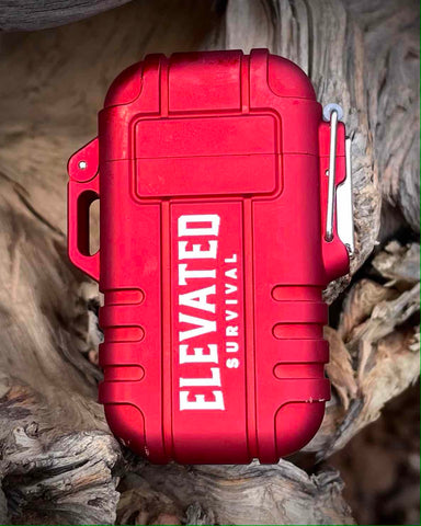 Red Electric Rechargeable Arc Lighter - Elevated Survival fire starter for camping, hiking, hunting, backpacking, and survival.